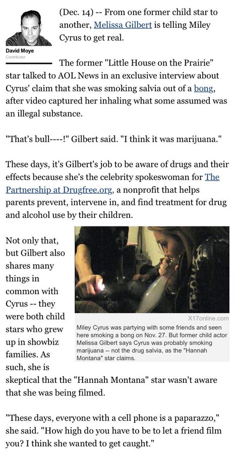 as did little house on the prairie's melissa gilbert, who also theorized miley cooked up the video leak to help shed her disney image, all the while the rest of hollywood squeezed in a few jokes