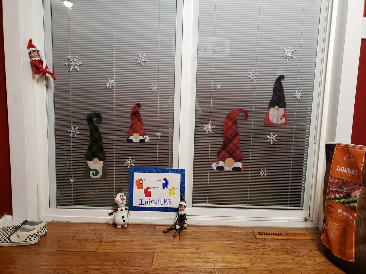 I haven't been very creative this year.  I think Gwendolyn is going to love this one.  #gnomesarenotrealelves #imposters #amongus