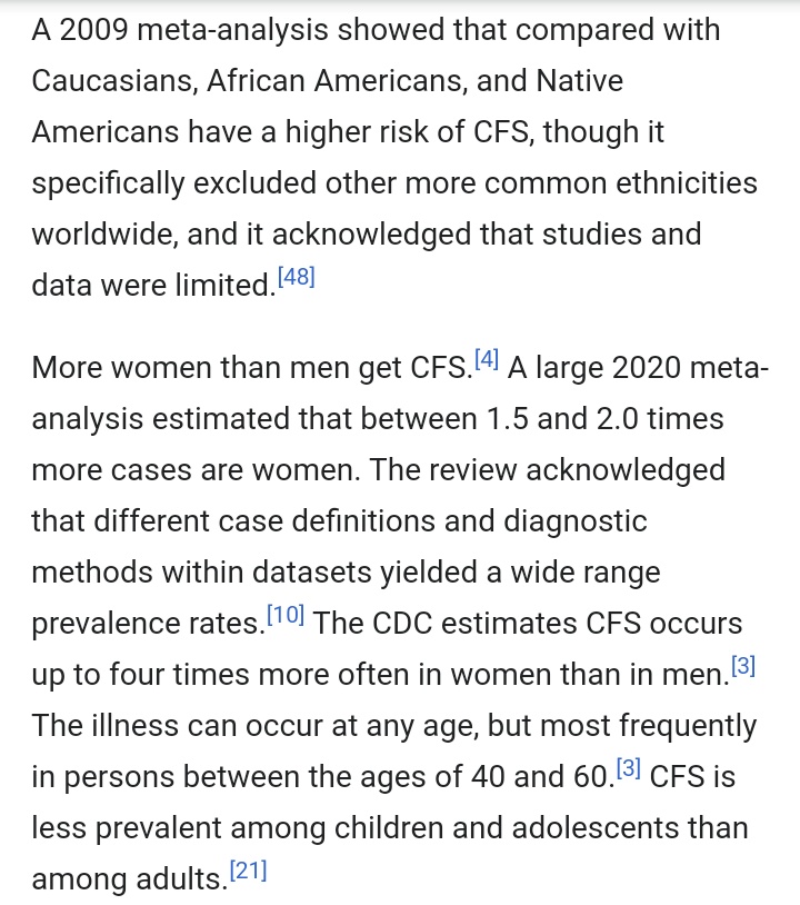 Chronic fatigue is a very, very likely outcome of surviving covid. And, check this out.It is more likely to affect minority ethnic groups.It affects 4x more women than men.