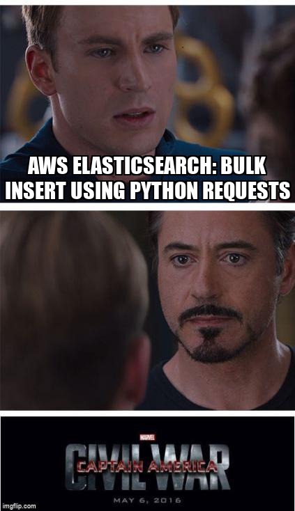 overflow_meme's tweet image. AWS Elasticsearch: bulk insert using Python requests stackoverflow.com/questions/6525… #awselasticsearch #elasticsearch