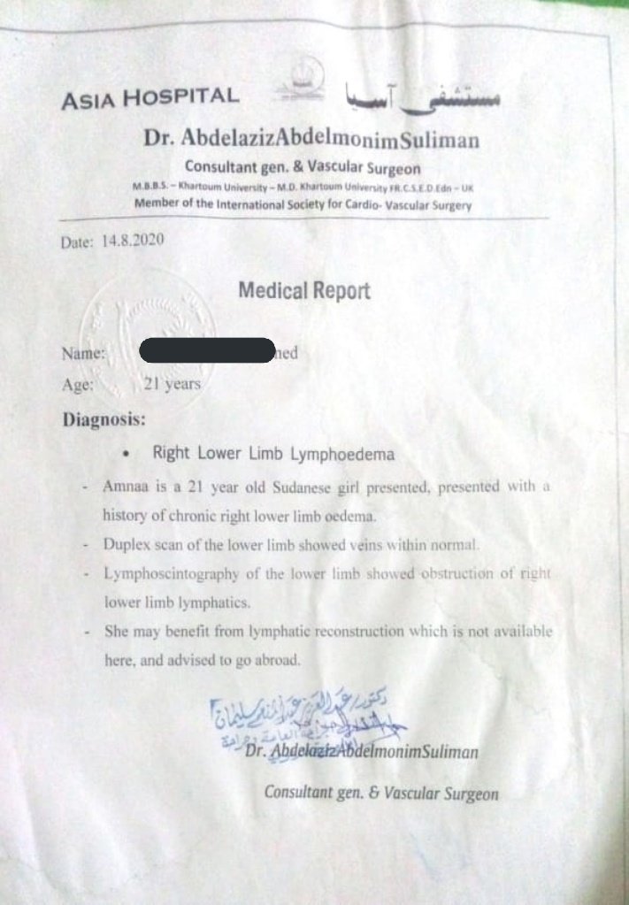 hashsudan's tweet image. 🔴فتاة سودانية مريضة انسداد الاوعية الليمفاوية في أحد الاقدام ، لم تستطع العلاج في السودان ، وتعاني حالياً من ظروف مادية صعبة، تبحث عن من يساعدها من أهل العطاء والبر لأجل السفر للخارج بغرض إجراء عملية
  رقم حساب للدعم
 2351434
بنك الخرطوم فرع المنشية
للتواصل
0960706683
#ريتويت