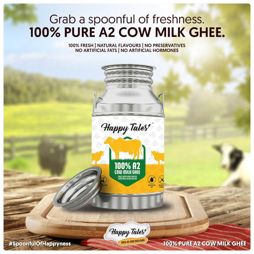 HappyTalesFarm's tweet photo. Raise the freshness meter with an extra spoonful 🥄

Fresh off the farm and into your tables, enjoy delicious 100% pure A2 cow ghee with Happy Tales.

Ping us: +91 9319617059

Click here to Order Now- https://t.co/26r4jQLY22

#SpoonfulofHappyness https://t.co/bWvB1s1v73