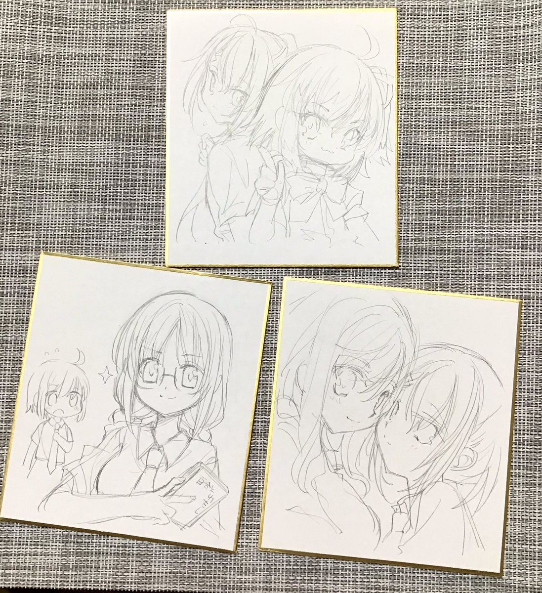 今日は色紙描いてます。下書き出来た… 