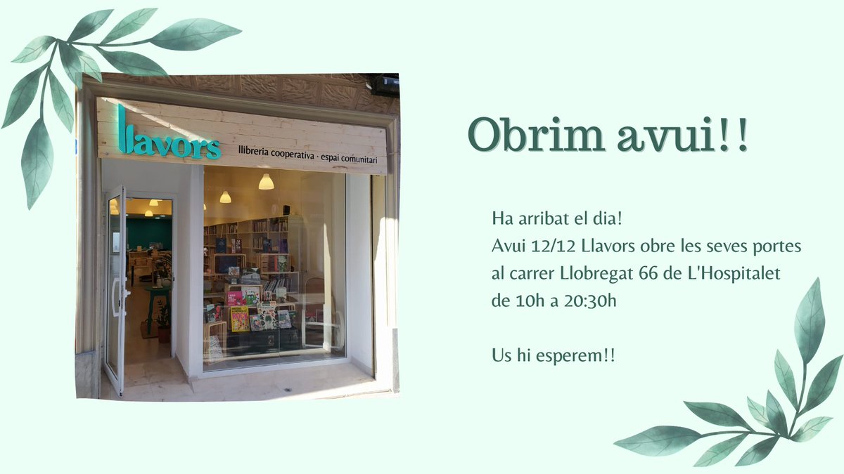 EspaiLlavors's tweet photo. Ja ha arribat el dia!! https://t.co/XYcvdYXjGt