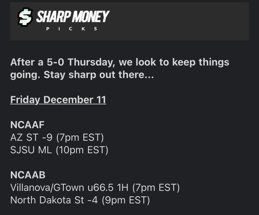 sharpmnypicks's tweet photo. 3-1 FRIDAY 💰 https://t.co/JoKeRuKmSl