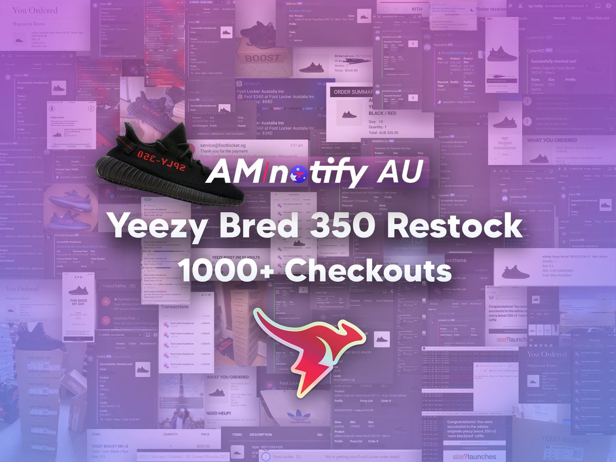 AMNotifyAU's tweet photo. Last week AMAU members were able to clean up over 1000+ pairs of the Bred V2 Yeezy 👀 

Wait and see what happened today 🤪

How did you go? ⚡️ https://t.co/lyk10oMsyB