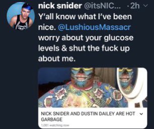 We have Dustin daily and Nick snider fat shaming someone constantly as a point to get back in some petty ass drama credit:  @bitchymom76