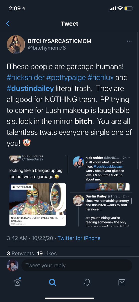 We have Dustin daily and Nick snider fat shaming someone constantly as a point to get back in some petty ass drama credit:  @bitchymom76