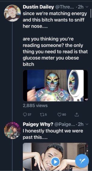 We have Dustin daily and Nick snider fat shaming someone constantly as a point to get back in some petty ass drama credit:  @bitchymom76