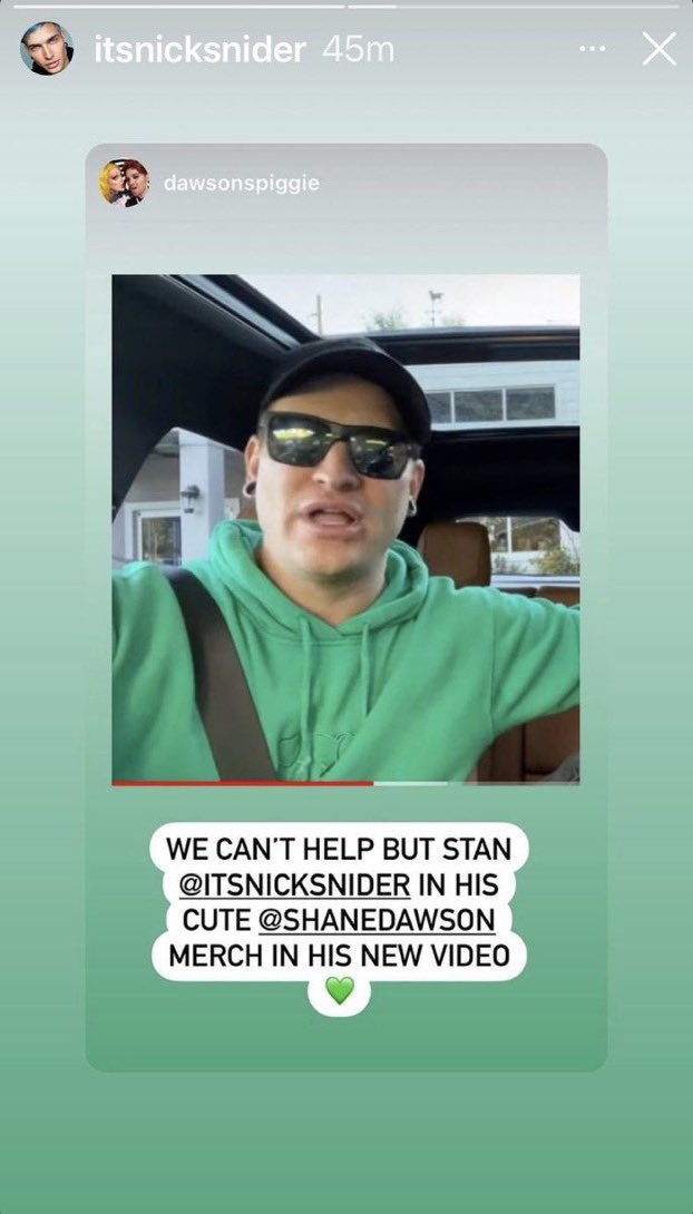 Nick snider still in wearing Shane Dawson merch even after all the shit coming out about Shane kissing minors and doing disgusting shit