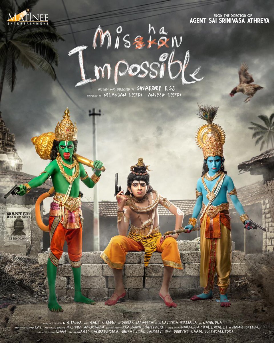 tfpcin's tweet photo. The Cute yet deadly are beginning their journey. #Matinee8 titled as “Mishan Impossible“.
To be Directed by @swarooprsj
The film is set on the lines of bounty hunting.
🎼@markkrobin
🎥#Deepak
✂️#RaviTeja
💰#NirjanReddy #AnveshReddy
@pasha_always @MatineeEnt
#MishanImpossible https://t.co/ngiy9bcrpR