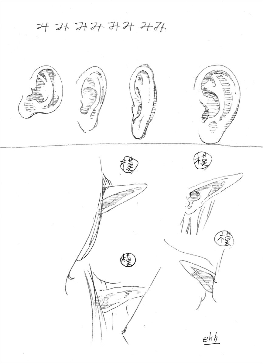 みみのスケッチとか模写とか。 