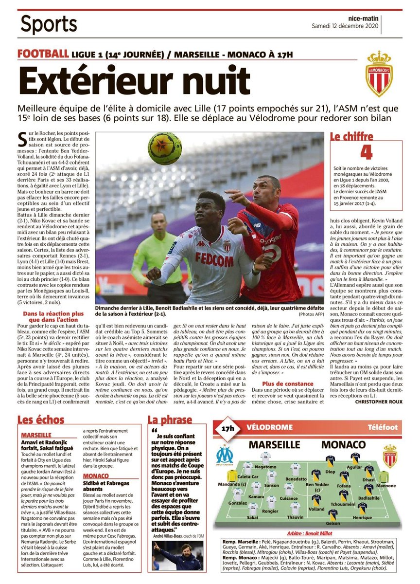 JoeASM57's tweet photo. 🗞 Nice Matin #compositionsprobables
#OMASM 
Jour de match, jour de victoire
Daghe Munegu 💪🏼 https://t.co/ihlUMrH7EJ