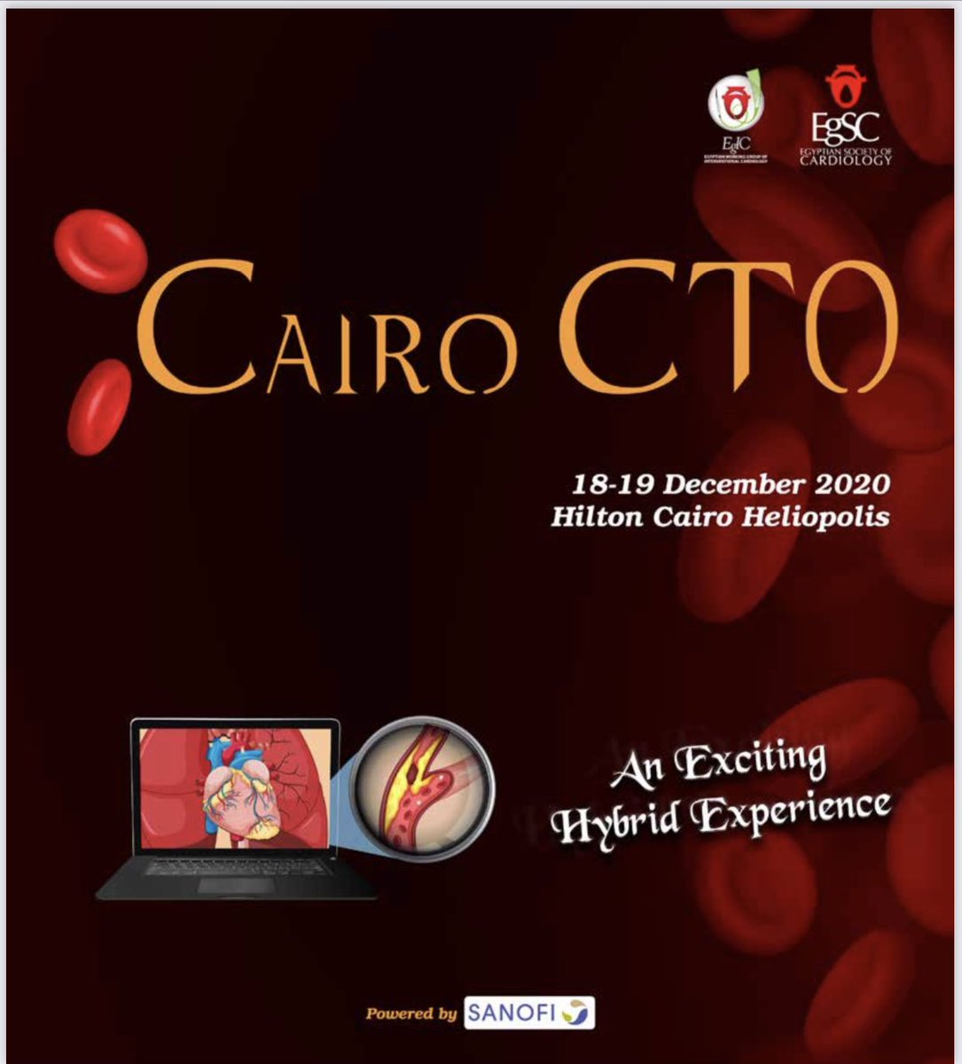 amrelhadidyy's tweet photo. Cairo CTO NEXT WEEK ON 18th to 19th December 2020 under umbrella of Egyptian working group of intervention and Egyptian society of cardiology
Be ready to share in the hybrid CTO MEETING Hilton Cairo heliopolis AND ON ZOOMboth) #cairocto @esbrilakis @ogoktekin @Hragy @doctorhadi https://t.co/JVVixZNqJx