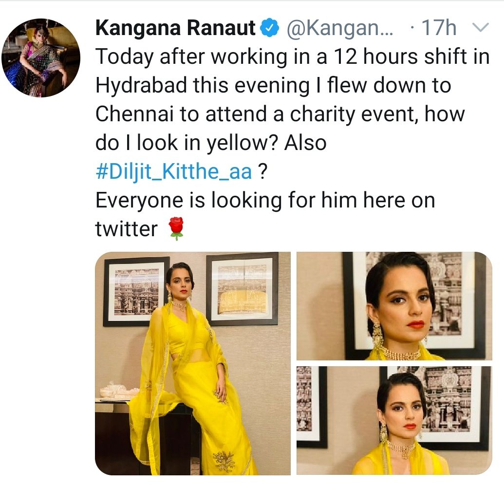 Toxic soul looks ugly in any colour and in any attire. The one wearing this yellow colour is a dirty fellow.
#DiljitDestroysKangana 
#diljit_ethe_hai