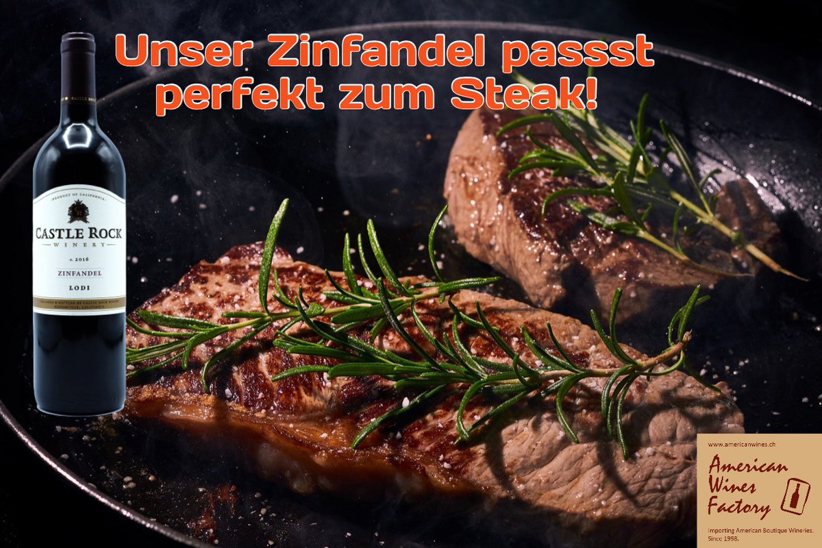 FactoryWines's tweet photo. Unser #Zinfandel von #CastleRock aus #Lodi (#California) ist der perfekte Allrounder: Er passt ebenso hervorragend zu einem saftigen Steak wie zu einem Teller Pasta. 
Unser Monatswein ist noch Immer zum Aktionspreis von 17.50 CHF (statt 21.50) erhältlich:
https://t.co/qE8JxVVWXp https://t.co/sZTt7bvb1K
