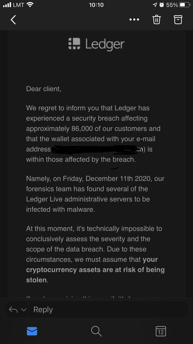 JorensRublis's tweet photo. Be aware of scammers. Who sending emails pretending to be @Ledger @Ledger_Support https://t.co/SP0KuwF8KC