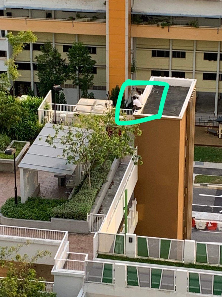 allsgstuff's tweet photo. <Reader's contribution>
The two guys go up the rooftop at 185 Marsiling greenview mscp. So Dangerous. https://t.co/l9klfDX7kW