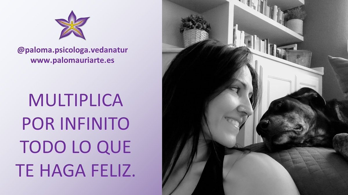 PalomaVedanatur's tweet photo. Multiplica por infinito y mucho más todo aquello que te haga feliz, todo aquello que te haga estar en el presente, todo aquello que te arranque una sonrisa,...💜
#ViveEnArmonia #InvierteEnBienestar #MomentosMagicos #PerrosTerapeuticos #CreaTuVida #ViveConsciente #InstantesDeVida https://t.co/qzuRpCh99Q