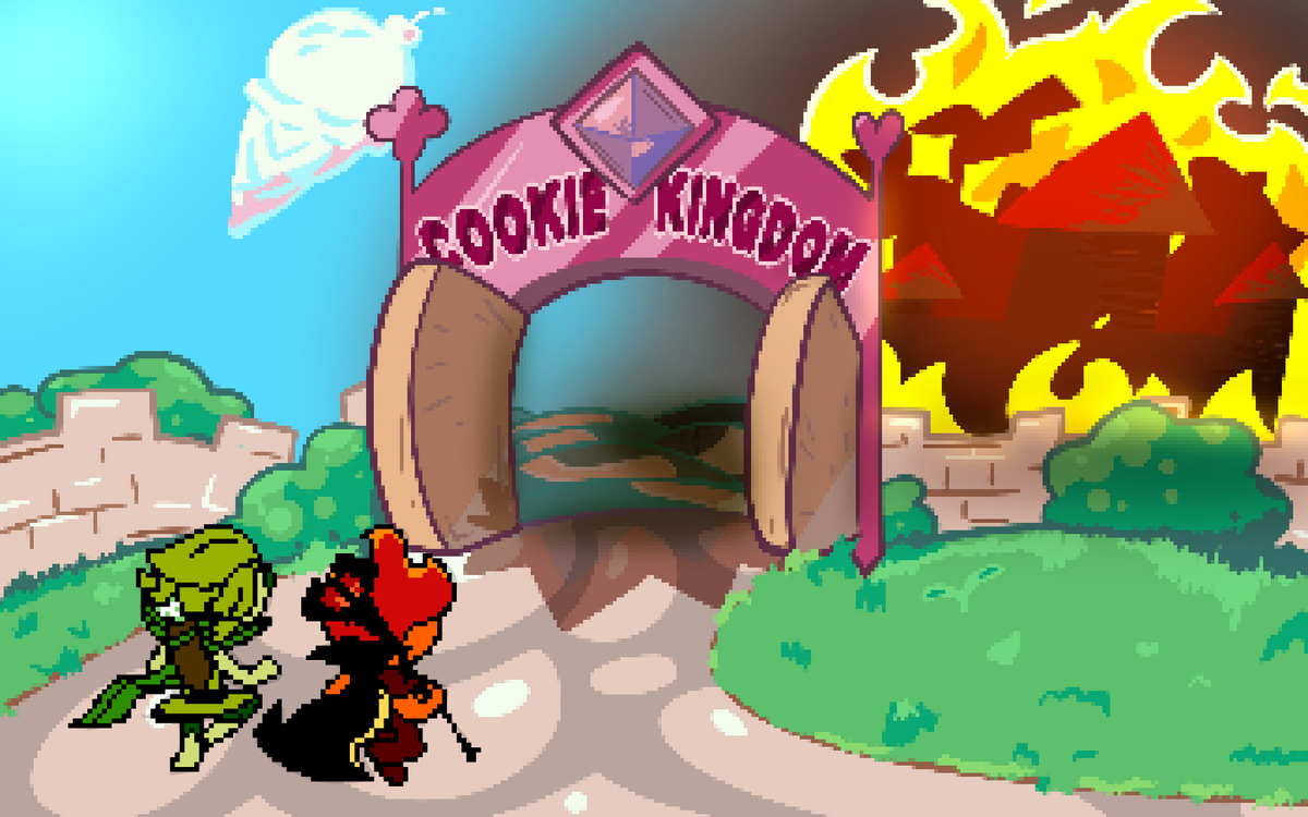 Aeroon7's tweet photo. 42. Nice of Princess Cookie to invite us over for a picnic, eh, Wind Archer?
#HalfAHundredFireSpirits https://t.co/D0GT3C57nK