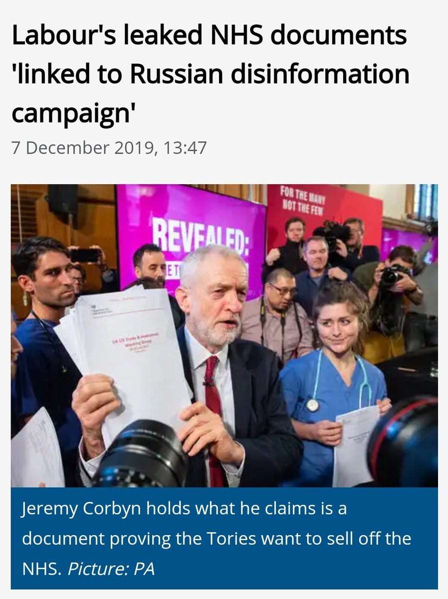 The most important thing about the NHS leaks was not it's deeply disturbing contents but that it might have come from Russia. NB: the authenticity of these documents has never been disputed.