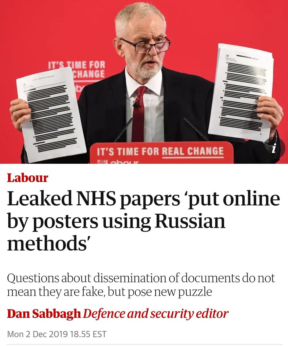 The most important thing about the NHS leaks was not it's deeply disturbing contents but that it might have come from Russia. NB: the authenticity of these documents has never been disputed.