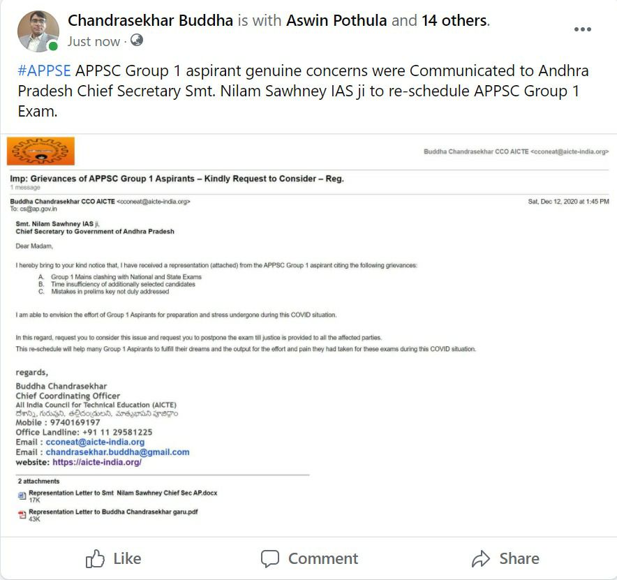 KM78426272's tweet photo. We group 1 aspirants,thank Chandhrasekhar Buddha Sir for conveying our concerns to Nilam Sawhey garu IAS, CS,GoAP.
#SufficientTimeForGroup1Mains

@ysjagan 
@AndhraPradeshCM 
@SRKRSajjala 

Please do justice Sir🙏🏾 https://t.co/2BnLjnVjUs