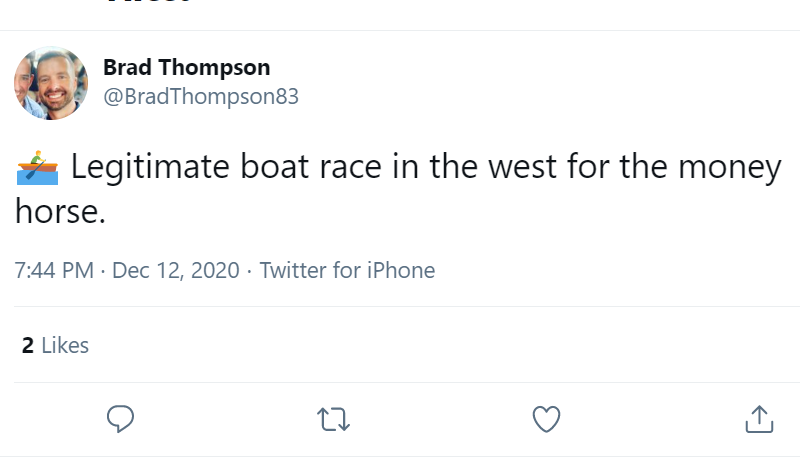 Punters's tweet photo. Racing Twitter when on the winner v not on the winner #OutstandingRide #BoatRace https://t.co/yPpBgskUKi