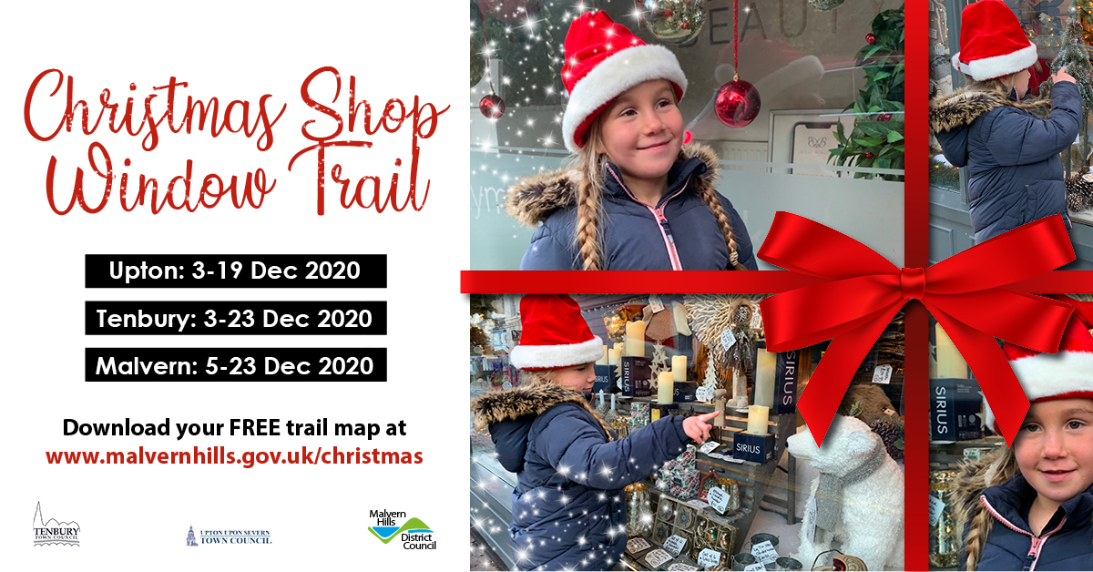 MalvernHills_DC's tweet photo. Why not take part in one of our Christmas Shop Window Trails this weekend? Support your high street by shopping local this year. Visit https://t.co/vxXKXIT5vW to download a map or pick one up from the Tourist Information Centres #ShopLocal #ReassuringlyLocal https://t.co/ztX7e53wGx