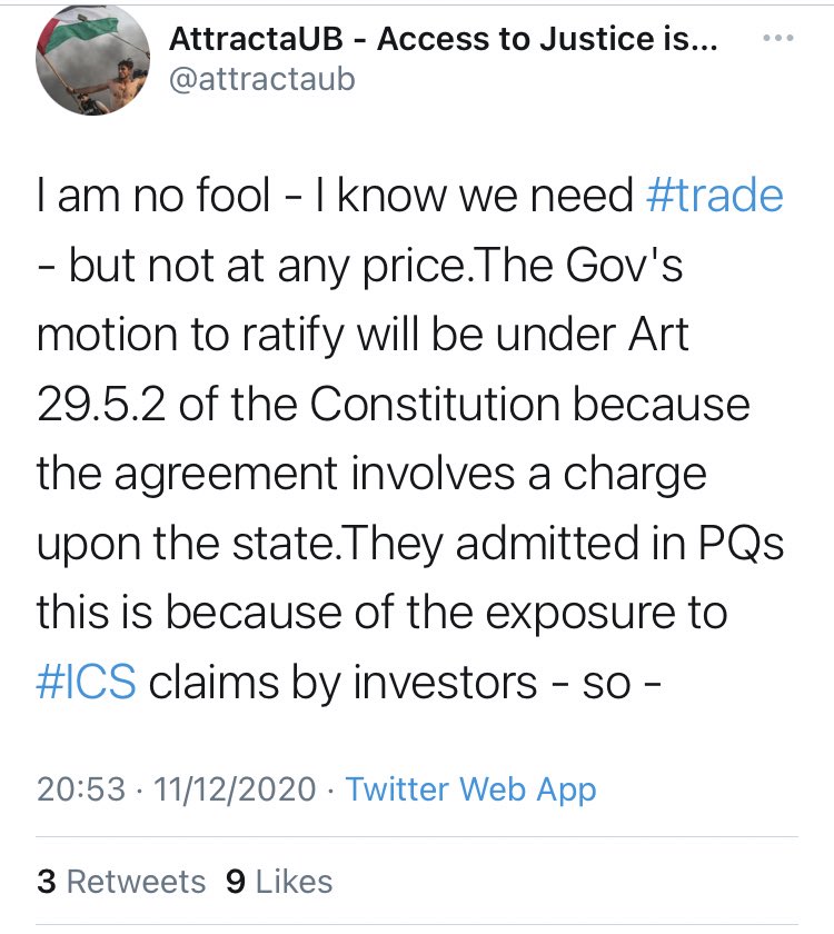 Have to add this by  @attractaub, who is a regular contributor to the  @TortoiseShack. I’m summarising: They’re using an article of the constitution, 29.5.2, to avoid democratic scrutiny in order to help corporations avoid democratic laws.