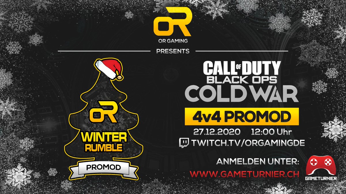 oR_GamingDE's tweet photo. ❄️Infos zur Anmeldung❄️

Ihr könnte euer Team ab sofort über Paypal unter der Adresse *orgamingtv@web.de* anmelden. Im Betreff gebt ihr bitte den Teamnamen sowie einen Ansprechpartner (Handynummer für Whatsappgruppe) an. 

#oR #WinterRumble #CODColdWar https://t.co/mHm63bijFc