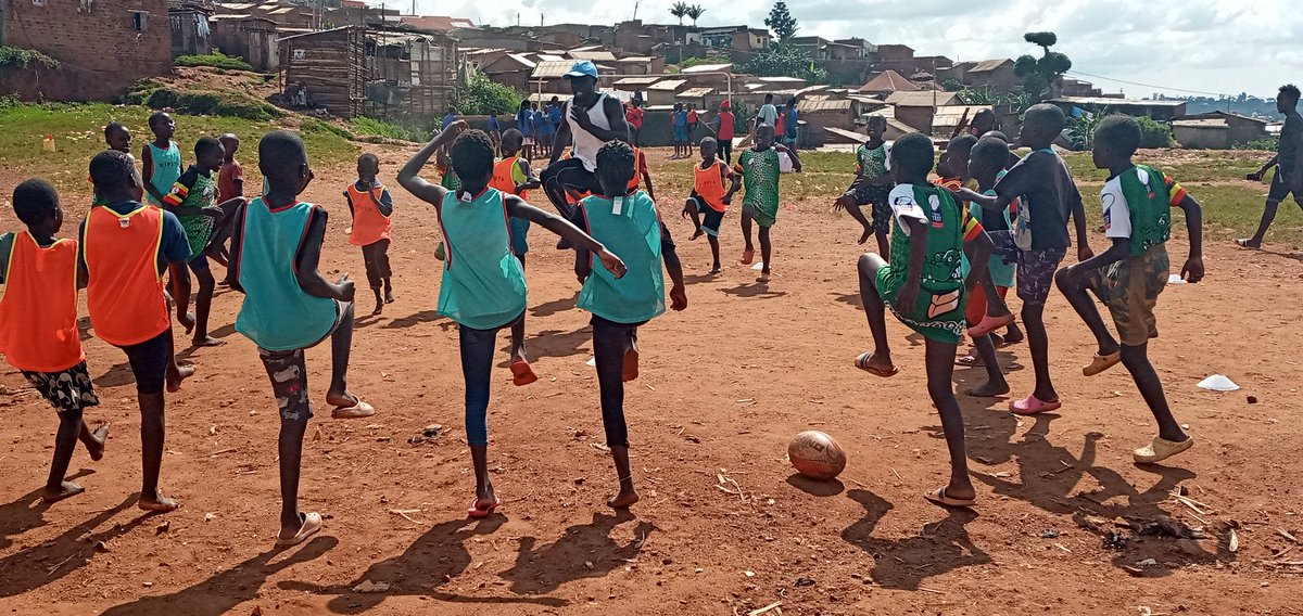 AQRugbyAcademy's tweet photo. #AQRA U10's warming up with Coach @Joseph_Oyet15.
Bibs, balls & Cones donated by @KenyanTitch & #SpringBoksTagRugby team.
#AcholiQuartersRugbyAcademy https://t.co/KutT6D0Gct