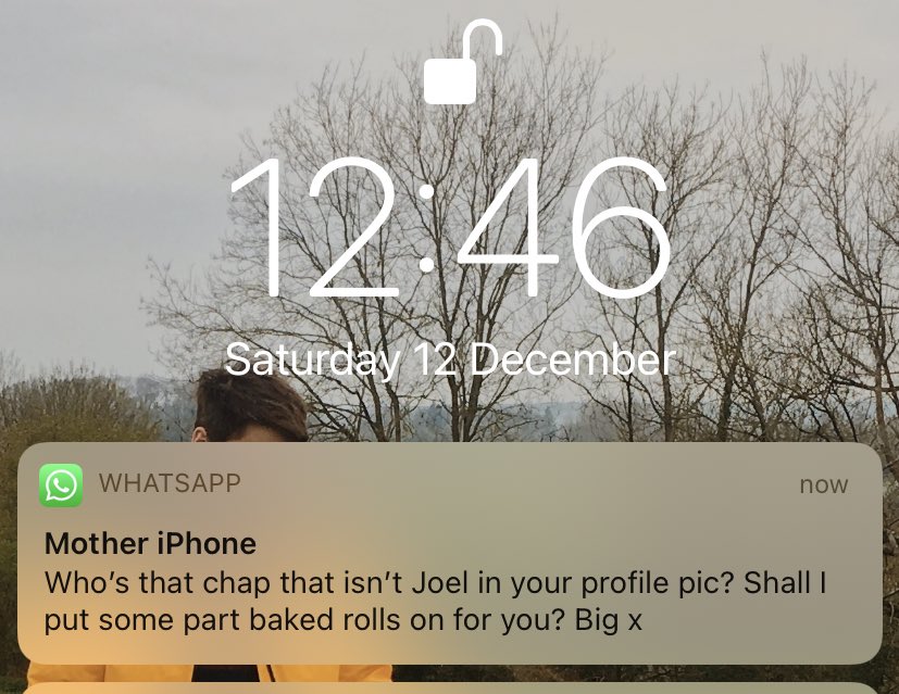 It's good to know my mum has Joel's back