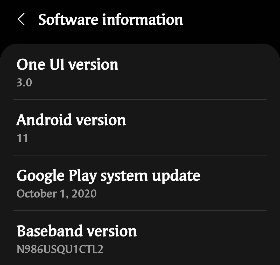SamsungKilleen's tweet photo. Looks like @ATT is rolling out the #OneUI3 update to the Note 20 Ultra this morning. #sosmooth #android11 https://t.co/grAjeykgLH