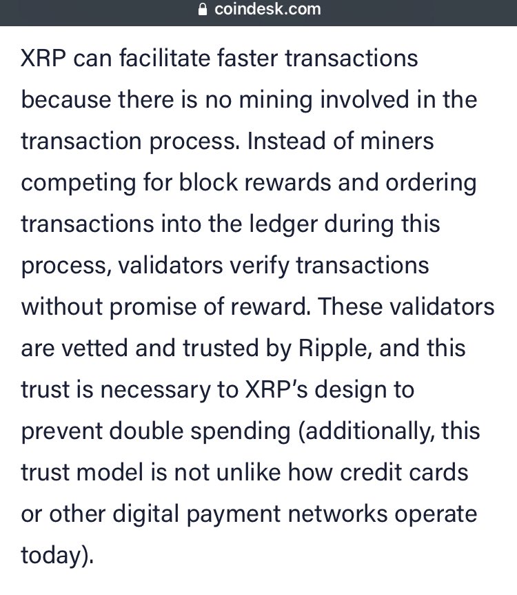 Yes, I guess not having proof of work slowing things up helps for faster transactions, even if some people think it's not "as secure" as proof of work. It is. You can't double spend or rewrite history on the XRP Ledger either. You're not at the mercy of the most powerful actor.