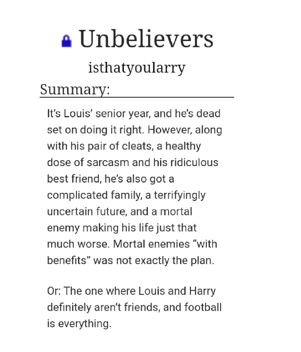 - Unbelievers( https://archiveofourown.org/works/3592992/chapters/7924602)