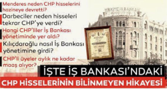 #işbankası #ışkur #işbtr #TBMM #MECLİSGÜNDEM #TAKVİM #SABAHGAZETESİ #HÜRRİYETGAZETESİ #MİLLİYETGAZETESİ MİLLETİN MALI MİLLETE nedenlerini 80 milyon halk niye bilmiyor ? ulu Önder #ATATÜRK ‘ü #Türkiyeişbankası ‘nı 80milyon halkı tek başına #CHP temsil etmiyor