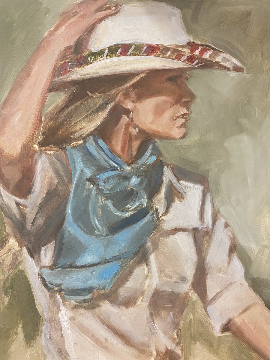 Cowgirl Cait #santafeartist #figurativeart #cowgirls