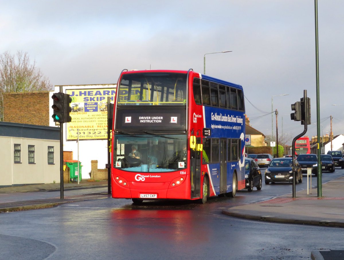 E84 - LX57CKP <a href="/ADLbus/">Alexander Dennis</a> Enviro 400 - looking good in its new training livery with <a href="/Go_Ahead_London/">Go-Ahead London</a> at Erith Road, Bexleyheath on Friday 11th December 2020