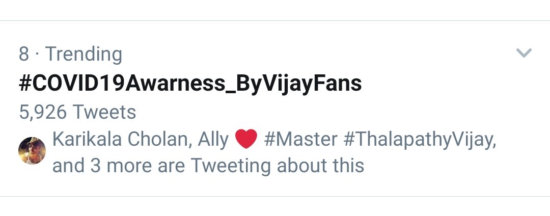 MotivationalFan's tweet photo. .
Thalapathy Vijay fans social awareness tags 🙏
#MasterHelmetAwareness
#JusticeforSubasree
#SaveTheniFromNeutrino
#Covid19Awareness_byVijayFans
#BigilTreePlantingChallenge etc
&Now we r standing for farmers👇
#VIJAYFansSupportFarmers
@KVFC_OfficiaI @BTP_Offl
@VijayTrendsPage https://t.co/OxMW3yuiE9