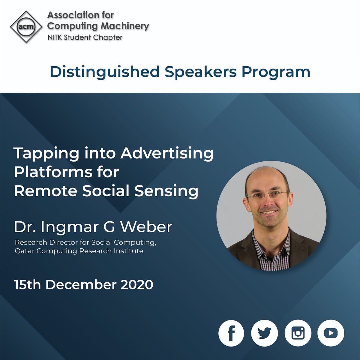 AcmNitk's tweet photo. ACM NITK presents to you, the first edition of our Distinguished Speakers Programme! 

📅: 15th December, Tuesday
🕒: 6pm IST
Link :https://t.co/kz4umJgeeU https://t.co/0483j0s4Im https://t.co/sTQKtNCgtM