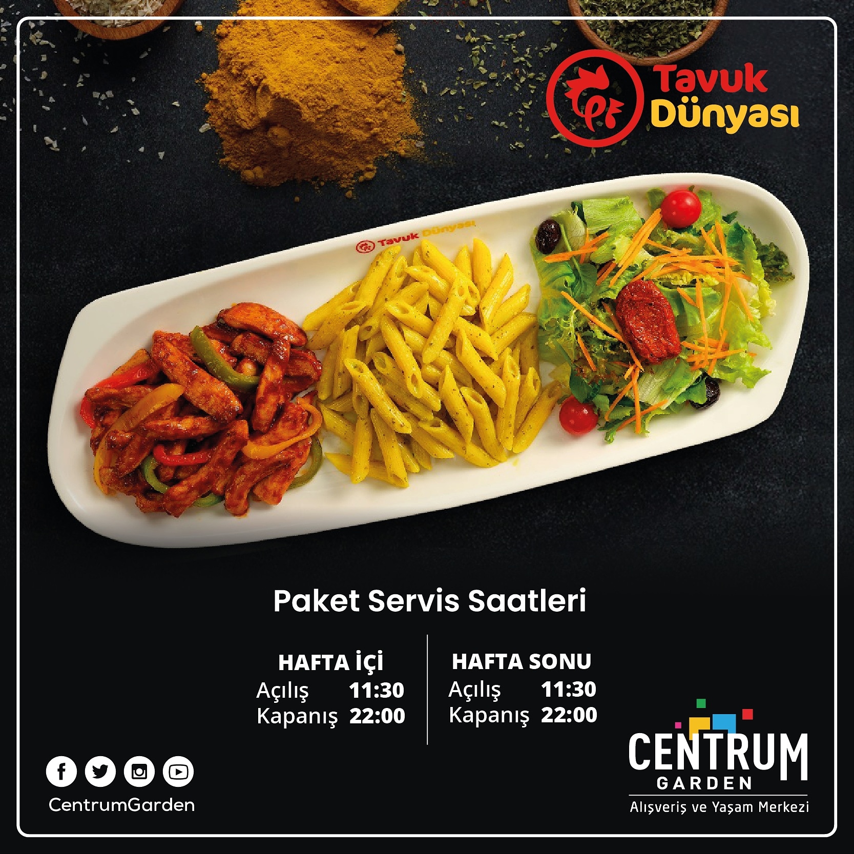 Centrum Garden Alisveris Ve Yasam Merkezi Ar Twitter Tavuk Dunyasi Nda Paket Servis Hizmetlerimiz Devam Ediyor Tavuk Dunyasi Nin Akilalmaz Lezzetlerini Seften Iste Istedigin Yere Gelsin Tavukdunyasi Akilalmazlezzet Sefteniste Https T Co