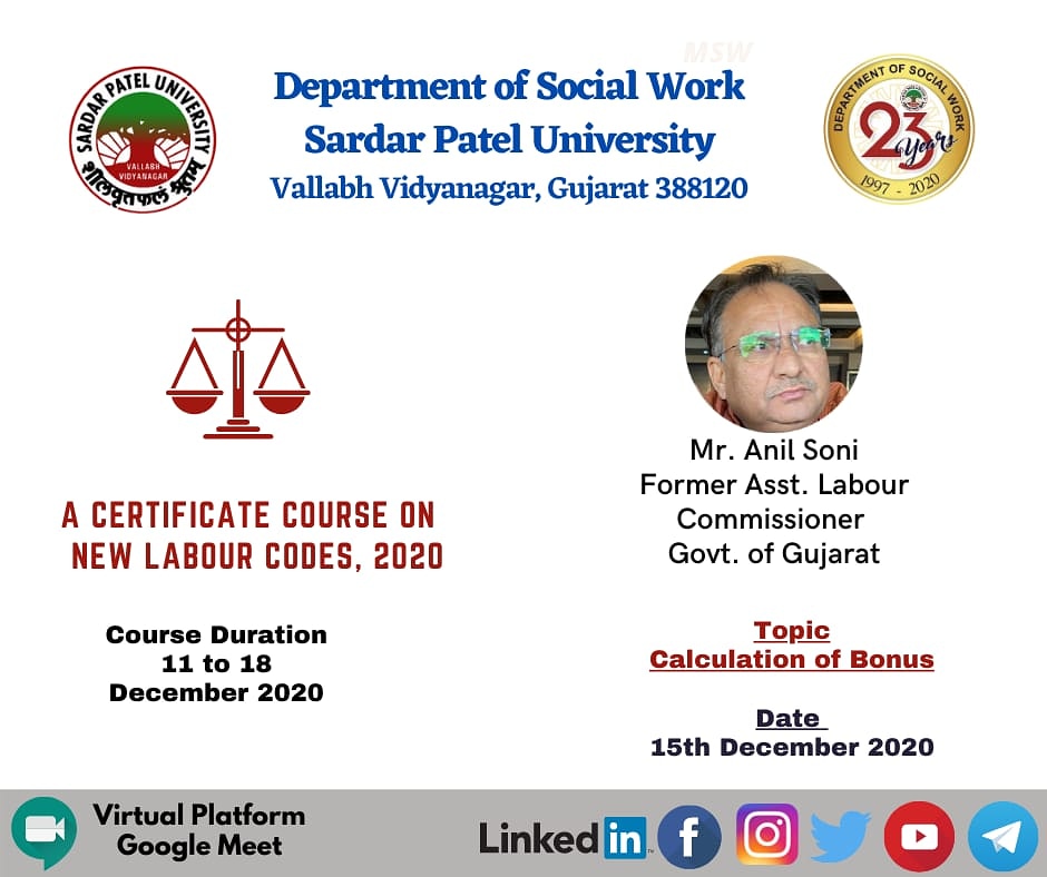 dswspuvvnguj's tweet image. #newlabourcode @shivanikdmishra @spunivgujarat @EduMinOfIndia @ugc_india