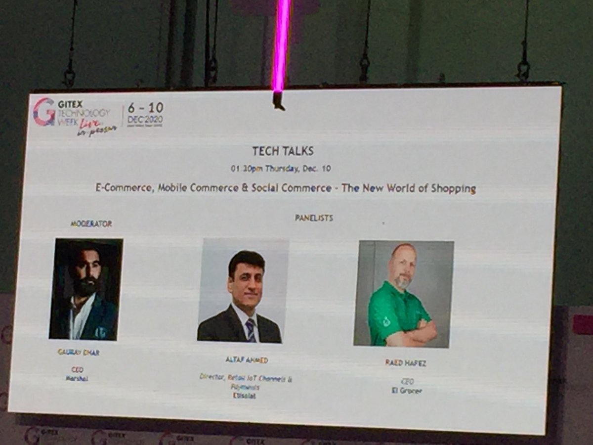 ERPinDubai's tweet image. #GitexTechTalks

#Ecommerce #MobileCommerce &amp;amp; #SocialCommerce

Mr. Raed Hafez from #ElGrocer highlighted

Comfort &amp;amp; Trust very important for #onlinecommerce

Enabling #ApplePay made customers comfortable as compared to entering credit card details in payment link

#WebCommerce