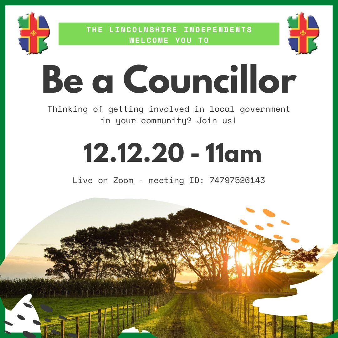 Starting shortly our Lincolnshire Independents ‘Be A Councillor’ event - meeting passcode is Lincind