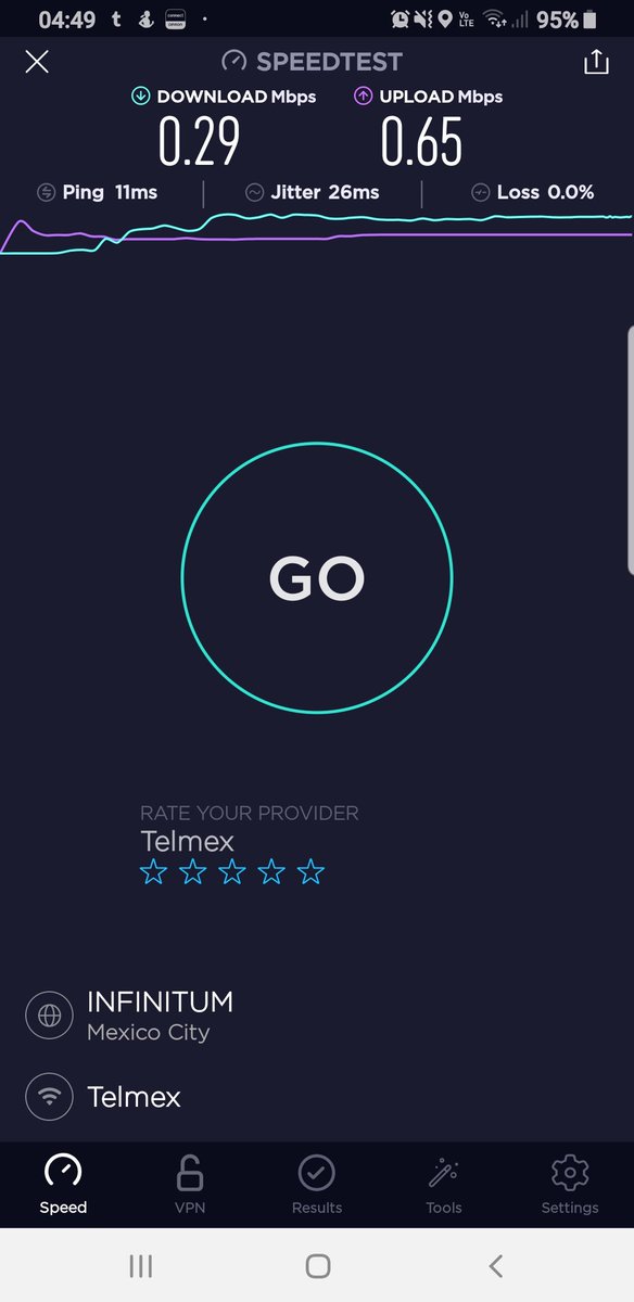 Bullarios's tweet photo. Hola amigos de @TELMEXSoluciona, la velocidad de mi servicio es muy baja, les agradecería mucho pudieran ayudarme. https://t.co/NA4JlgdJLo