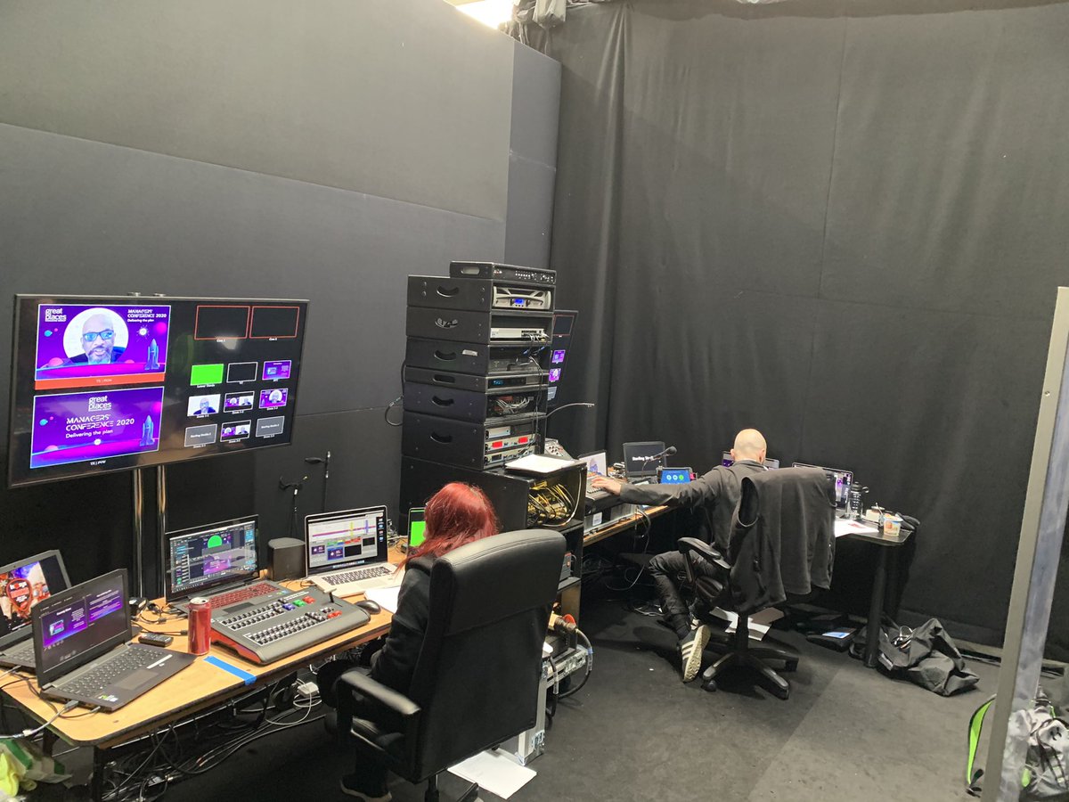 DavidConnectIn's tweet image. Busiest day of December ☑️ A perfect hat trick of studio virtual events @greatplaces @JJHousingTrust @InvosysLtd   produced live &amp;amp; delivered in one day. A Remote Studio, Main Studio A and Studio B job delivered simultaneously team @ConnectInEvents 6 more studio days till Xmas