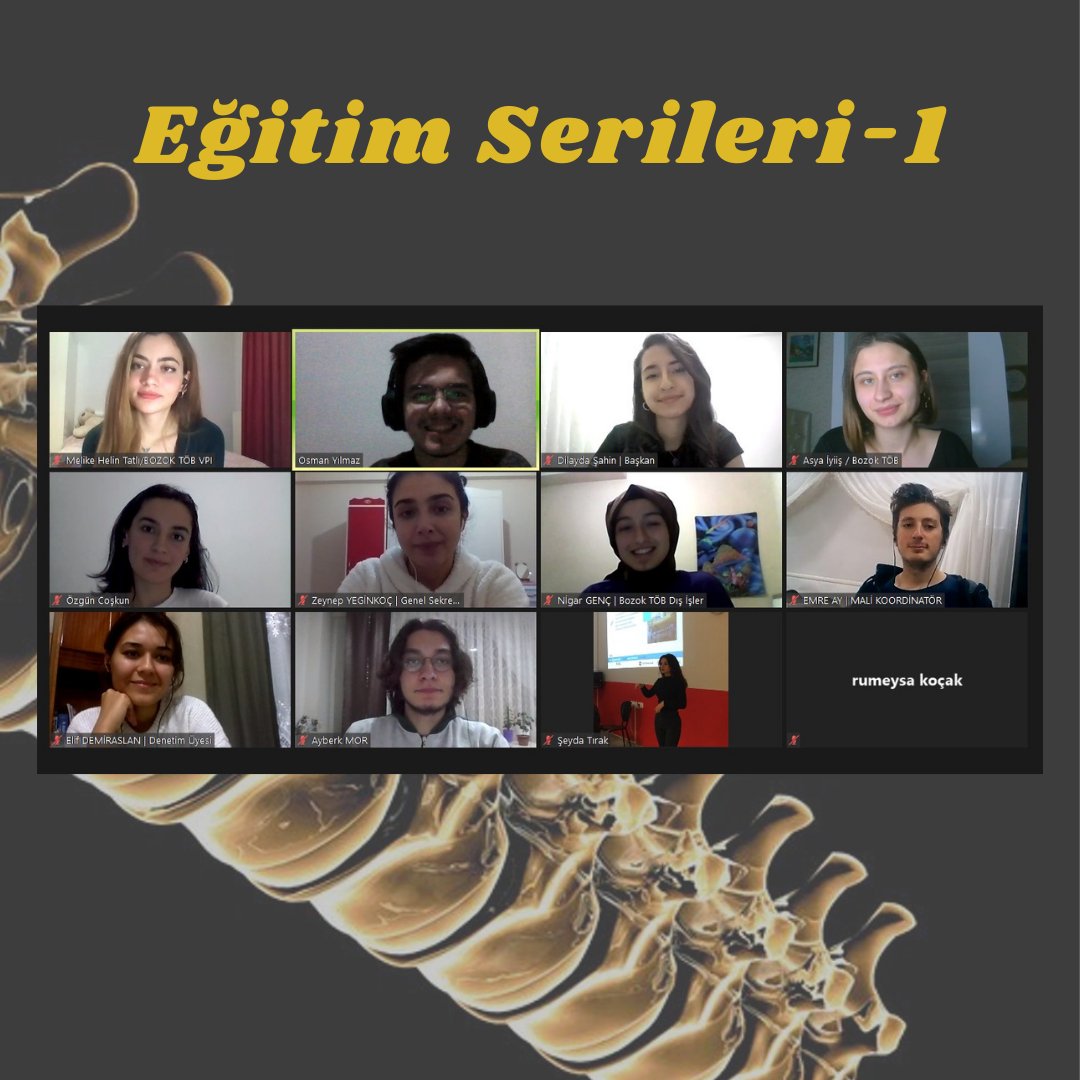 BozokTob's tweet photo. Değerli Türk Tıp Öğrencileri Birliği Gönüllüleri,
9-10 Aralık 2020 tarihlerinde online platformlar üzerinden Bozok TÖB Eğitim Serileri 'ni gerçekleştirdik.Yerel birliğimizin gelişimine eğitimleriyle katkı sağlayan eğitmenlerimize çok teşekkür ederiz
Bol kapasiteli günler dileriz! https://t.co/Ni1YY3guT0