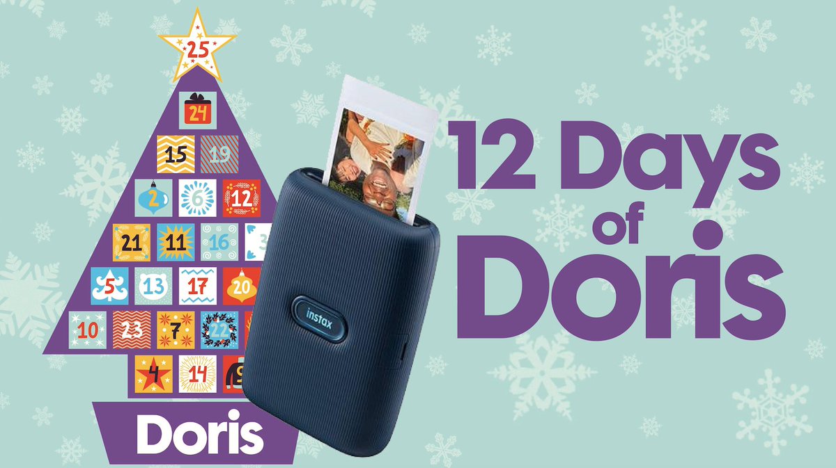 WeareGrayce's tweet photo. It’s #Day12 and your last chance to enter our #12DaysOfDoris #Competition. RT and FOLLOW us for your chance to be entered into our raffle to #WIN an @instaxHQ Mini Link Smartphone Printer! The winner will be drawn on Monday. Good Luck! 📸 https://t.co/7nBOJGemTk