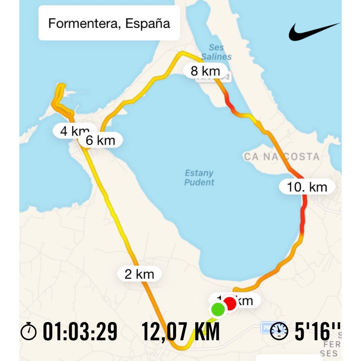 AntonioJSanz's tweet photo. #Saturday #12del12 #12k #SumandoKms➕ #NikePlus #JustDoIt #Harder🤟🏻 #Stronger💪🏻 #Healthy❤️ #Happy😊 #Run4Yourself🏃🏻‍♂️ #Formentera #EstanyPudent #LaSavina #EsPujols #SantFrancesc #SesSalines https://t.co/ZClAx8GQyL